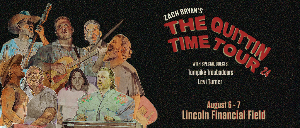 Zach Bryan's The Quittin Time Tour is headed to Lincoln Financial Field on August 7th